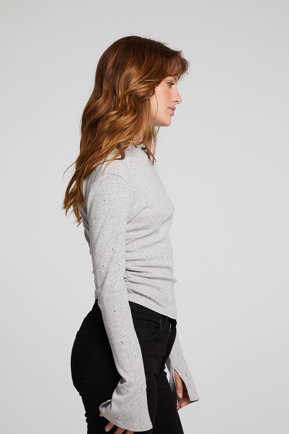 Hailey Heather Grey Long Sleeve WOMENS chaserbrand