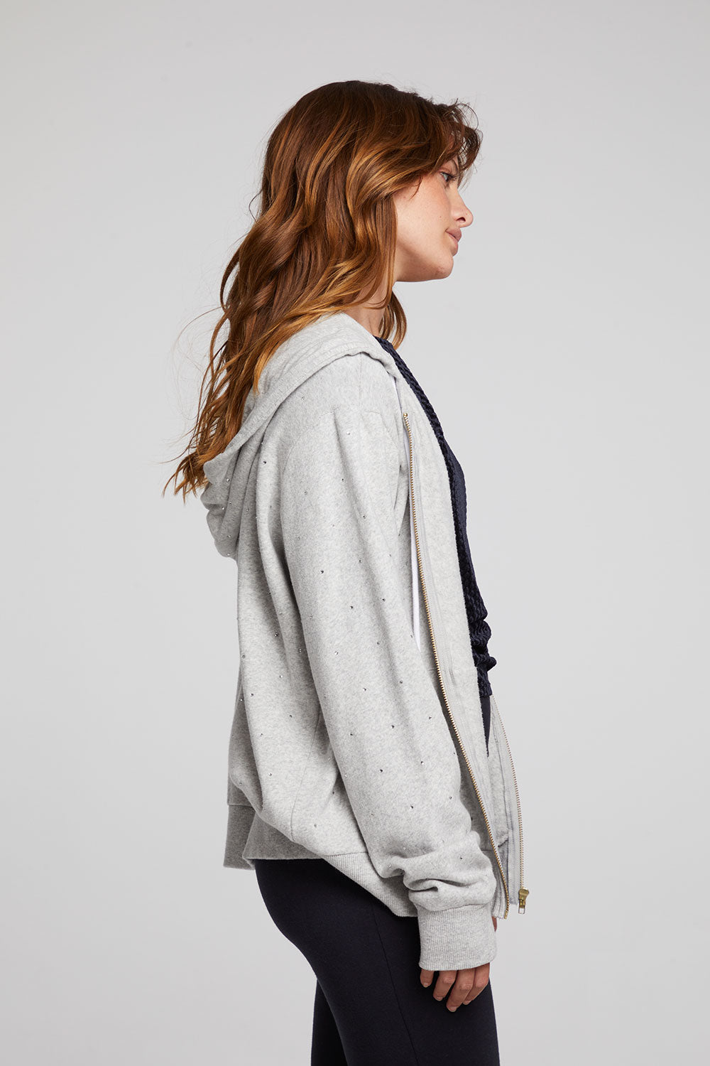 Lex Heather Grey Zip Up Hoodie WOMENS chaserbrand