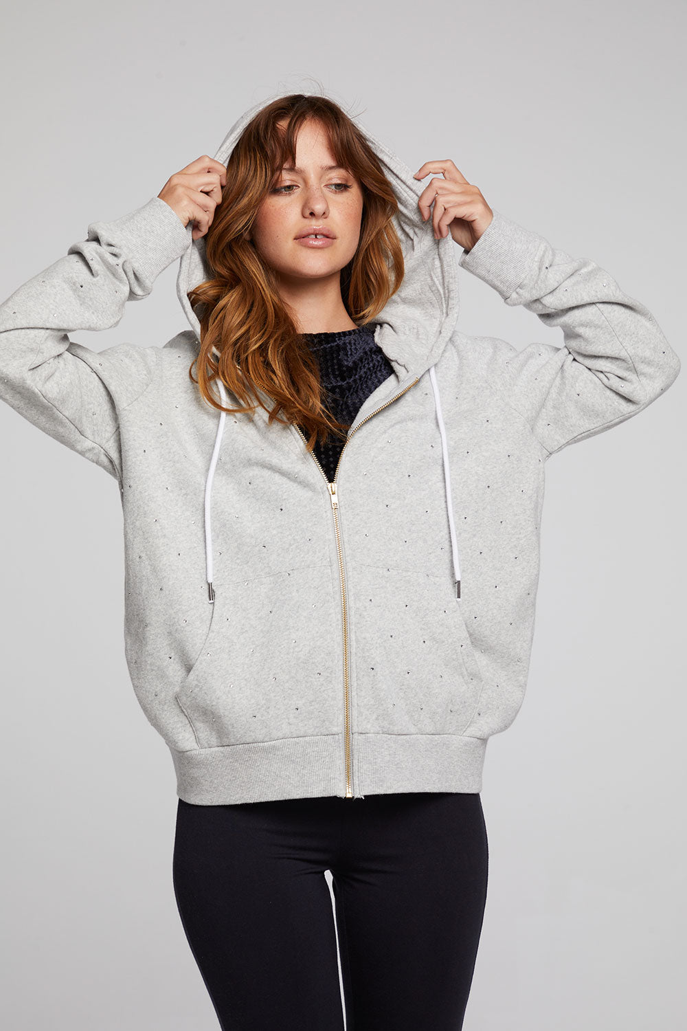 Lex Heather Grey Zip Up Hoodie WOMENS chaserbrand