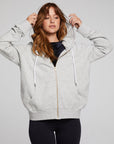 Lex Heather Grey Zip Up Hoodie WOMENS chaserbrand