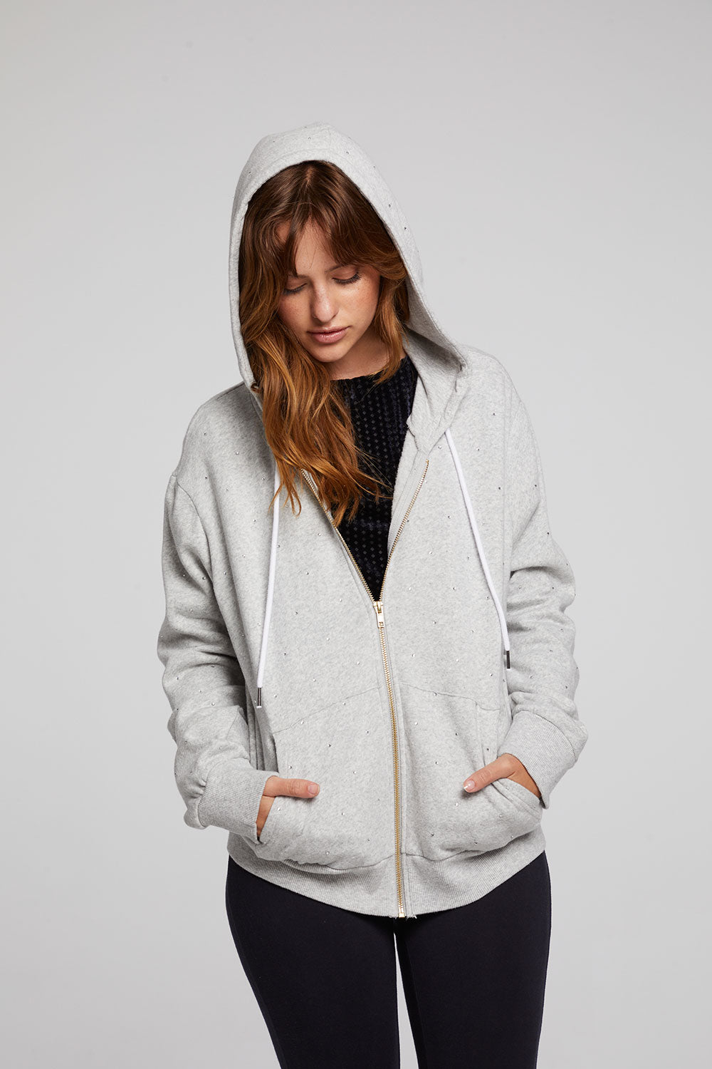 Lex Heather Grey Zip Up Hoodie WOMENS chaserbrand