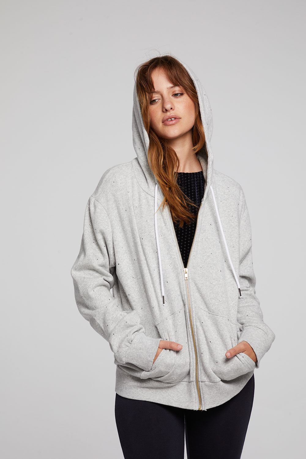 Lex Heather Grey Zip Up Hoodie WOMENS chaserbrand