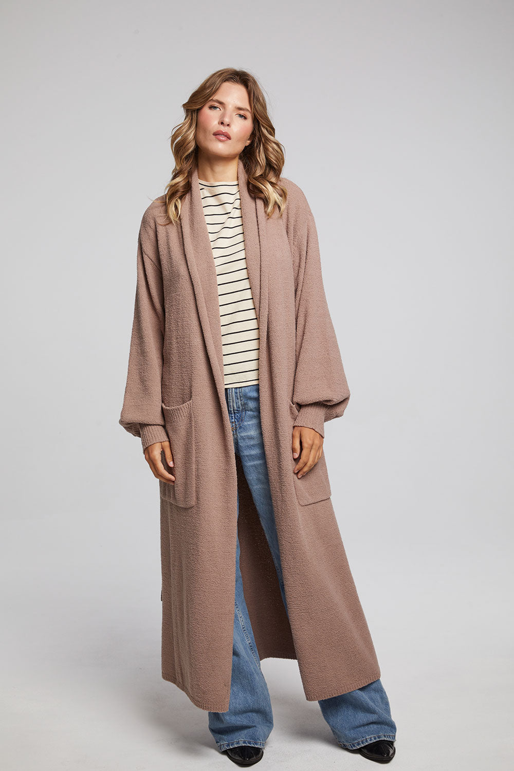 Evee Warm Taupe Maxi Cardigan WOMENS chaserbrand