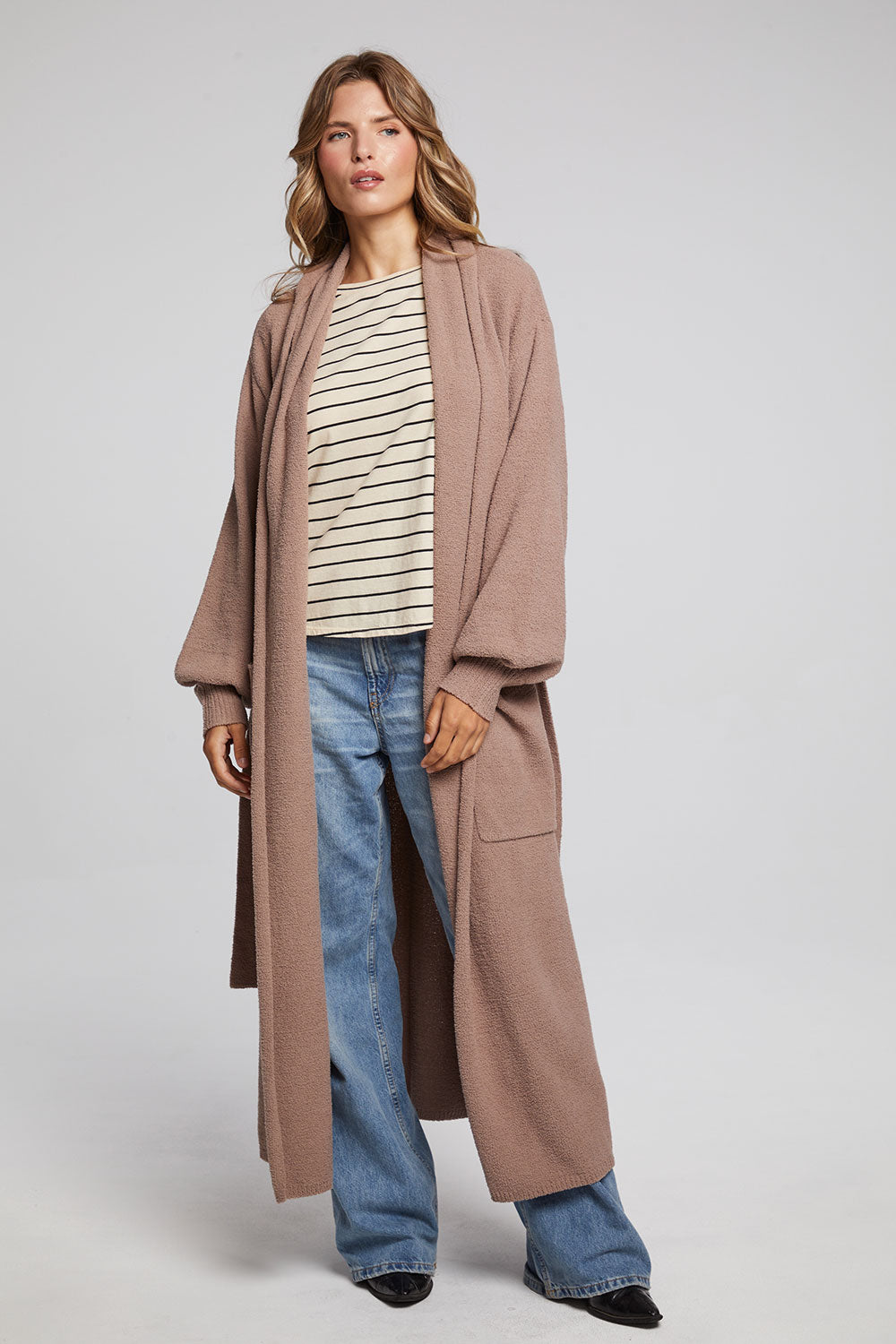 Evee Warm Taupe Maxi Cardigan WOMENS chaserbrand