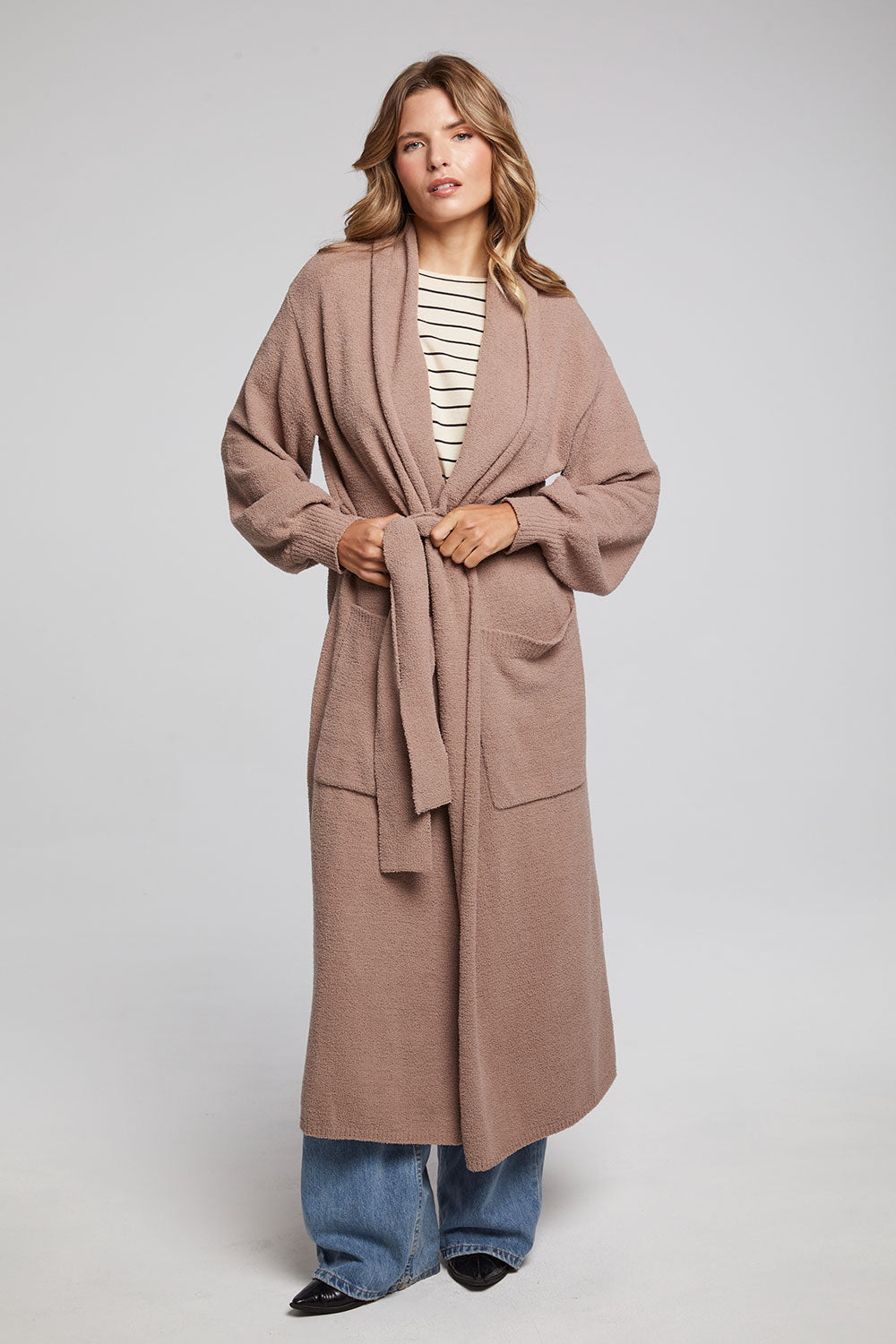 Evee Warm Taupe Maxi Cardigan WOMENS chaserbrand