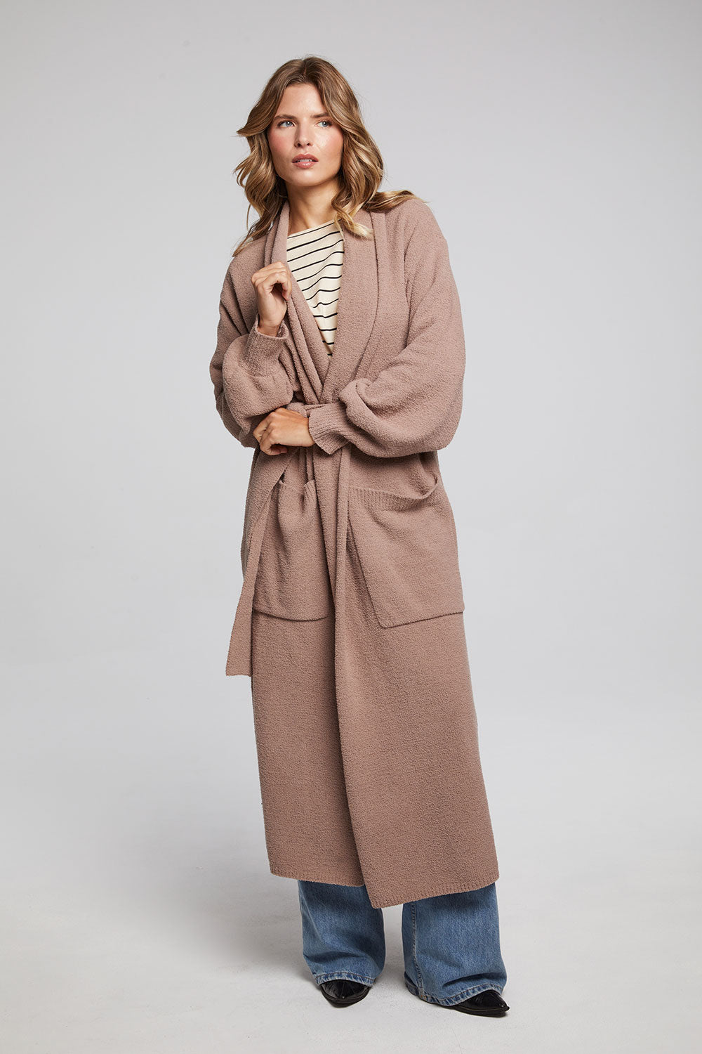 Evee Warm Taupe Maxi Cardigan WOMENS chaserbrand