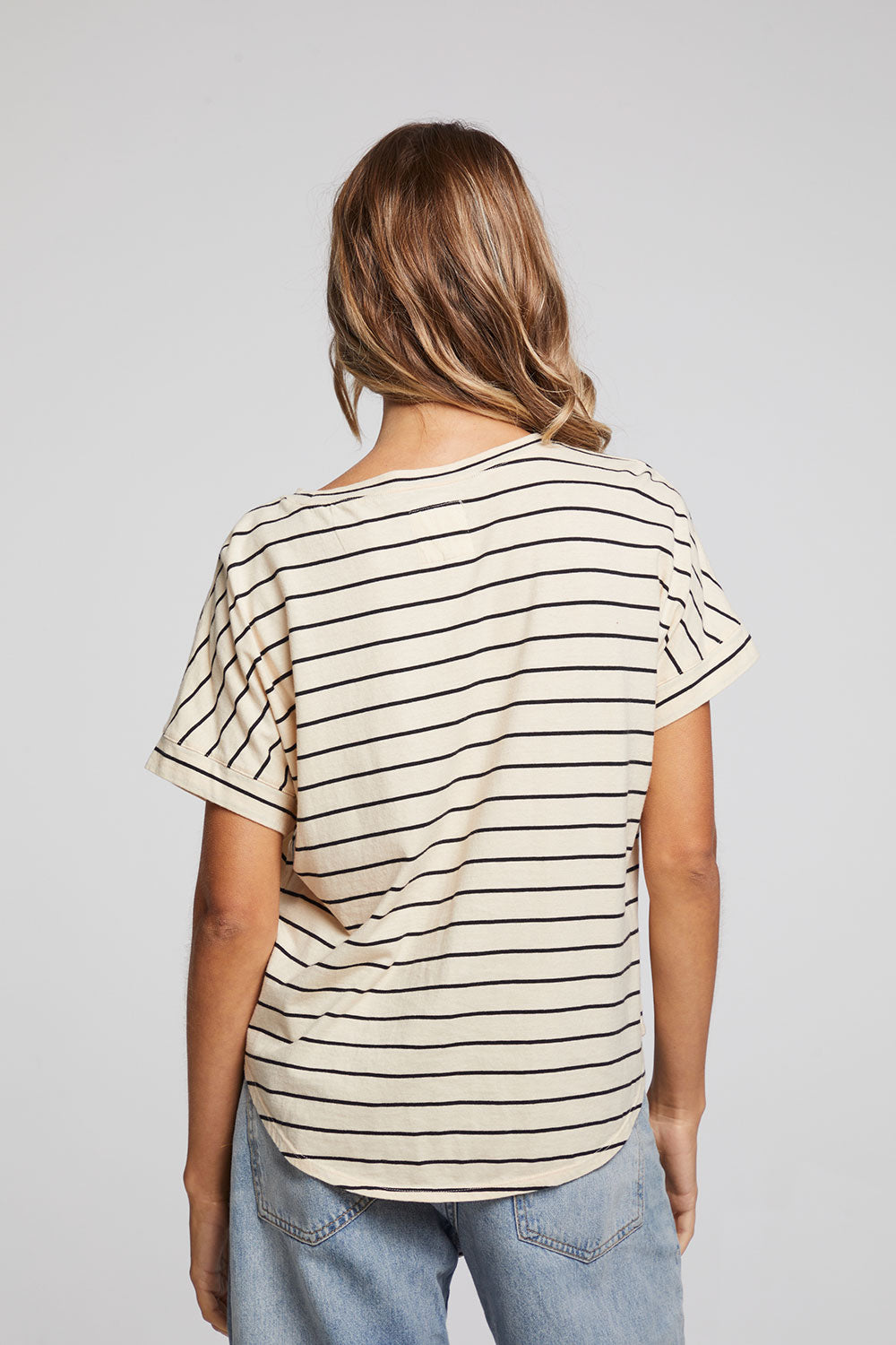 Amber Black and Sand Stripe Tee WOMENS chaserbrand