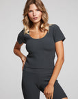 Leah Black Licorice Tee WOMENS chaserbrand