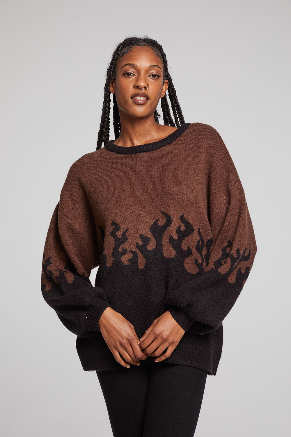 Foxy Sweater Flames Golden Pullover WOMENS chaserbrand