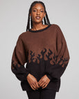 Foxy Sweater Flames Golden Pullover WOMENS chaserbrand