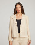 Santanaa White Pinstripe Blazer WOMENS chaserbrand