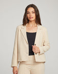 Santanaa White Pinstripe Blazer WOMENS chaserbrand