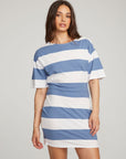 Villa Vintage Blue Stripe Mini Dress WOMENS chaserbrand