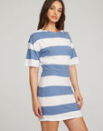 Villa Vintage Blue Stripe Mini Dress WOMENS chaserbrand