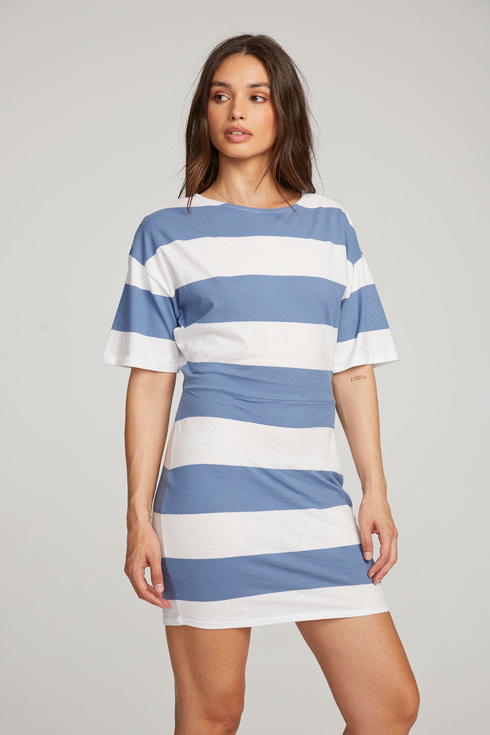 Villa Vintage Blue Stripe Mini Dress WOMENS chaserbrand