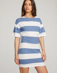 Villa Vintage Blue Stripe Mini Dress WOMENS chaserbrand