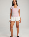 Chandler Pastel Lavender Stripe Tee WOMENS chaserbrand