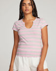 Chandler Pastel Lavender Stripe Tee WOMENS chaserbrand