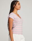 Chandler Pastel Lavender Stripe Tee WOMENS chaserbrand