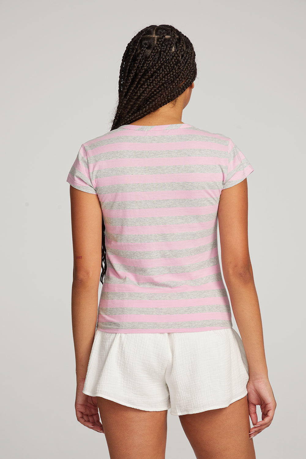 Chandler Pastel Lavender Stripe Tee WOMENS chaserbrand