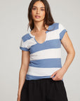 Chandler Vintage Blue Stripe Tee WOMENS chaserbrand