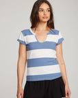 Chandler Vintage Blue Stripe Tee WOMENS chaserbrand