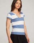 Chandler Vintage Blue Stripe Tee WOMENS chaserbrand