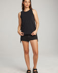 Basic Black Slit Tank WOMENS chaserbrand