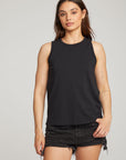 Basic Black Slit Tank WOMENS chaserbrand