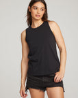 Basic Black Slit Tank WOMENS chaserbrand