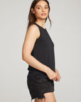 Basic Black Slit Tank WOMENS chaserbrand