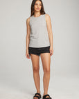 Basic Heather Grey Slit Tank WOMENS chaserbrand