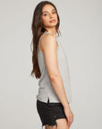 Basic Heather Grey Slit Tank WOMENS chaserbrand