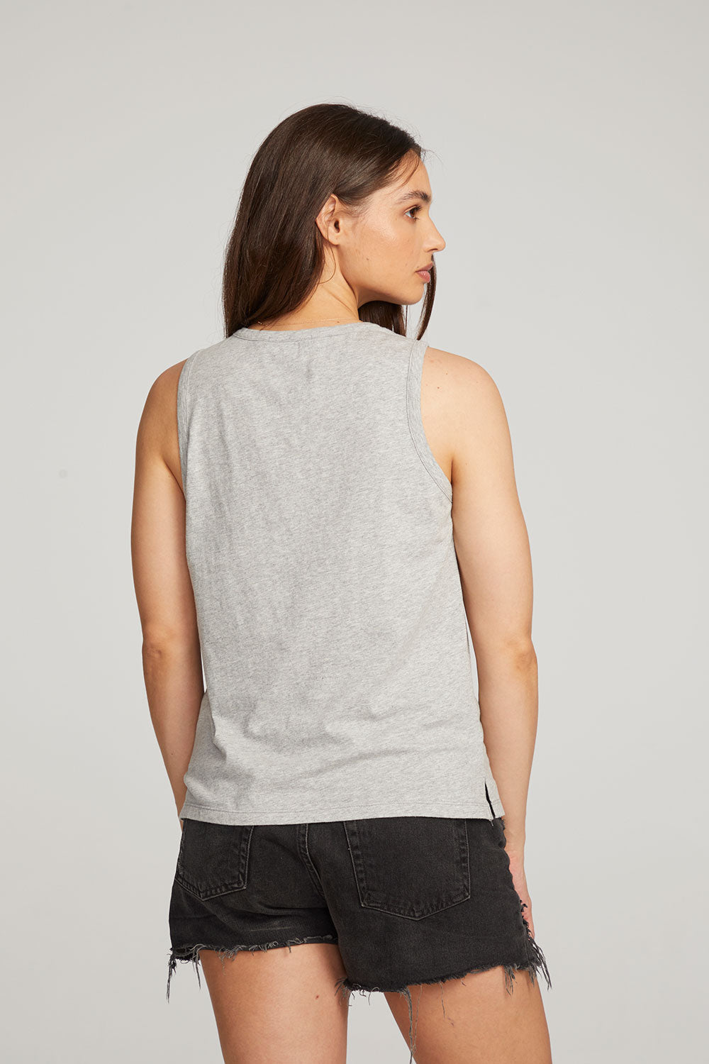 Basic Heather Grey Slit Tank WOMENS chaserbrand