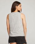 Basic Heather Grey Slit Tank WOMENS chaserbrand