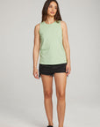 Basic Quiet Green Slit Tank WOMENS chaserbrand