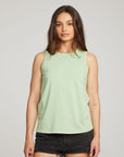 Basic Quiet Green Slit Tank WOMENS chaserbrand