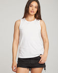 Basic White Slit Tank WOMENS chaserbrand