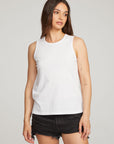 Basic White Slit Tank WOMENS chaserbrand