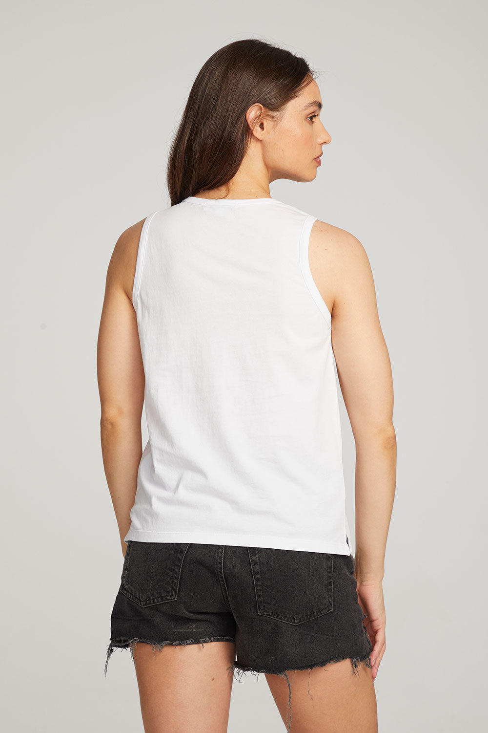 Basic White Slit Tank WOMENS chaserbrand