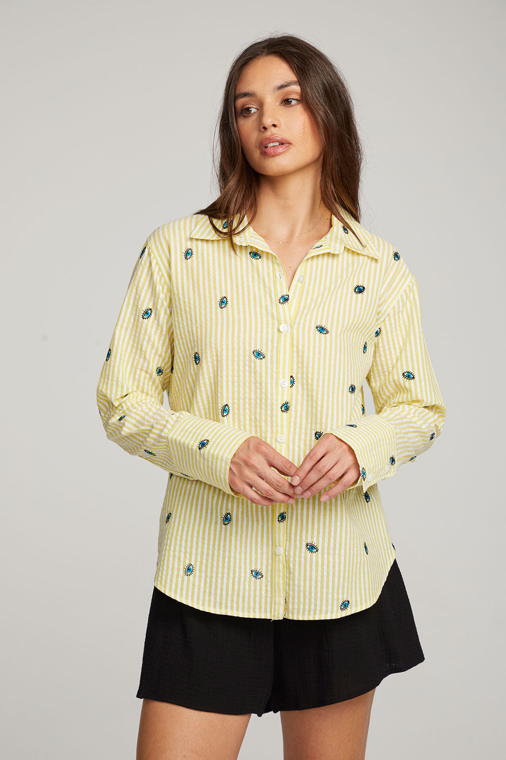 Allover Eye Button Down WOMENS chaserbrand