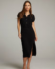 Atlantic True Black Midi Dress WOMENS chaserbrand