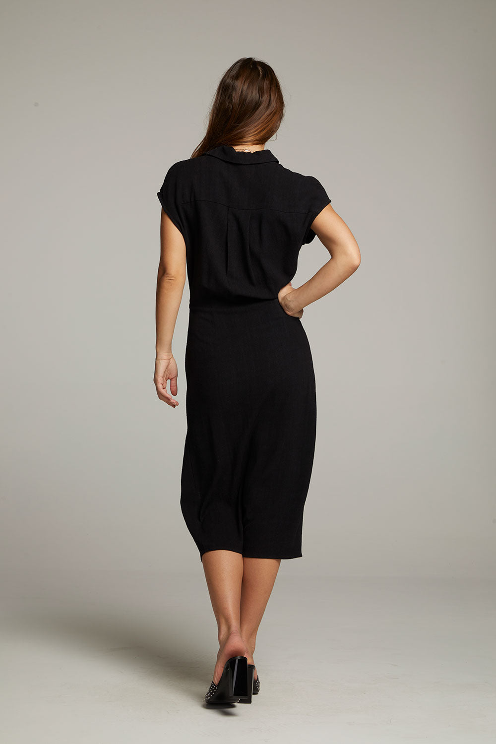 Atlantic True Black Midi Dress WOMENS chaserbrand
