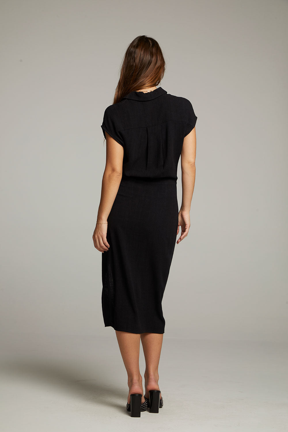 Atlantic True Black Midi Dress WOMENS chaserbrand