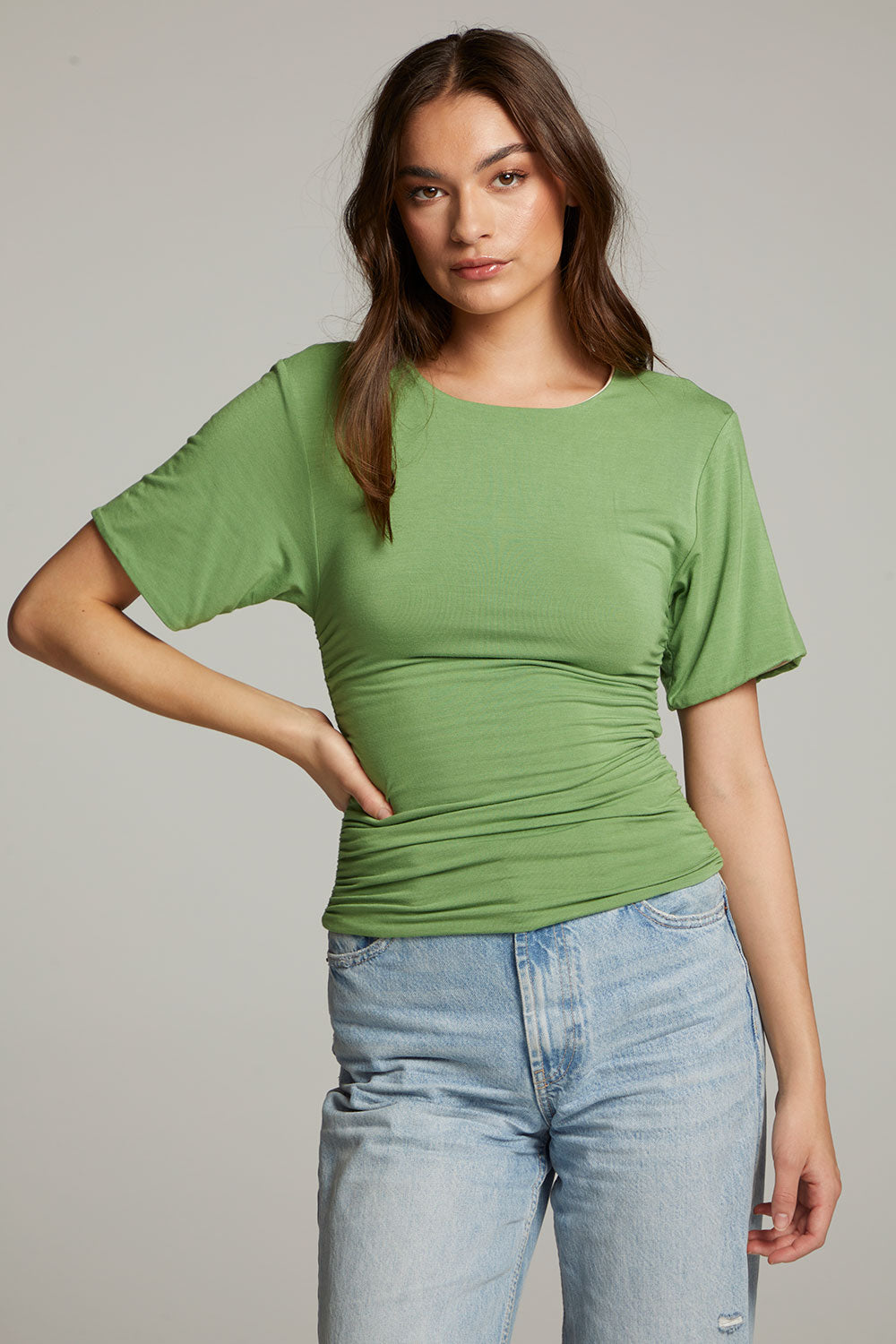 Ocala Whitecap Grey and Piquant Green Reversible Top WOMENS chaserbrand
