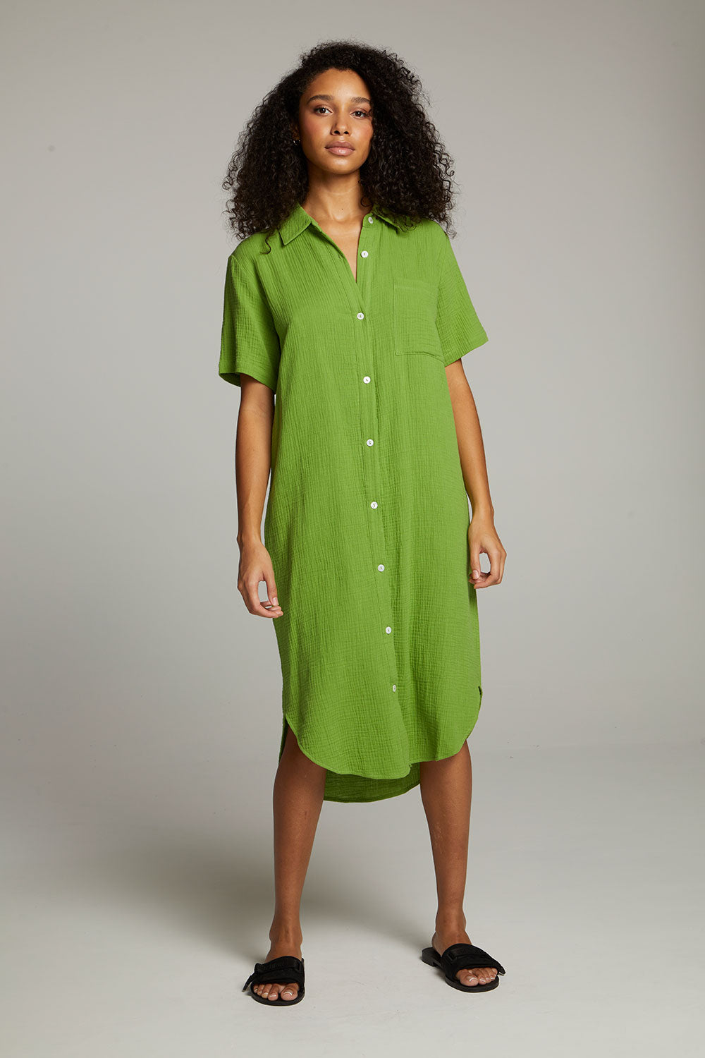 Sebastian Piquant Green Button Down WOMENS chaserbrand