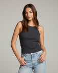 August Black Tank Top WOMENS chaserbrand