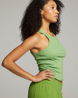 August Piquant Green Tank Top WOMENS chaserbrand