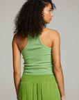 August Piquant Green Tank Top WOMENS chaserbrand