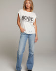 AC/DC Back in Black Distressed Tee WOMENS chaserbrand
